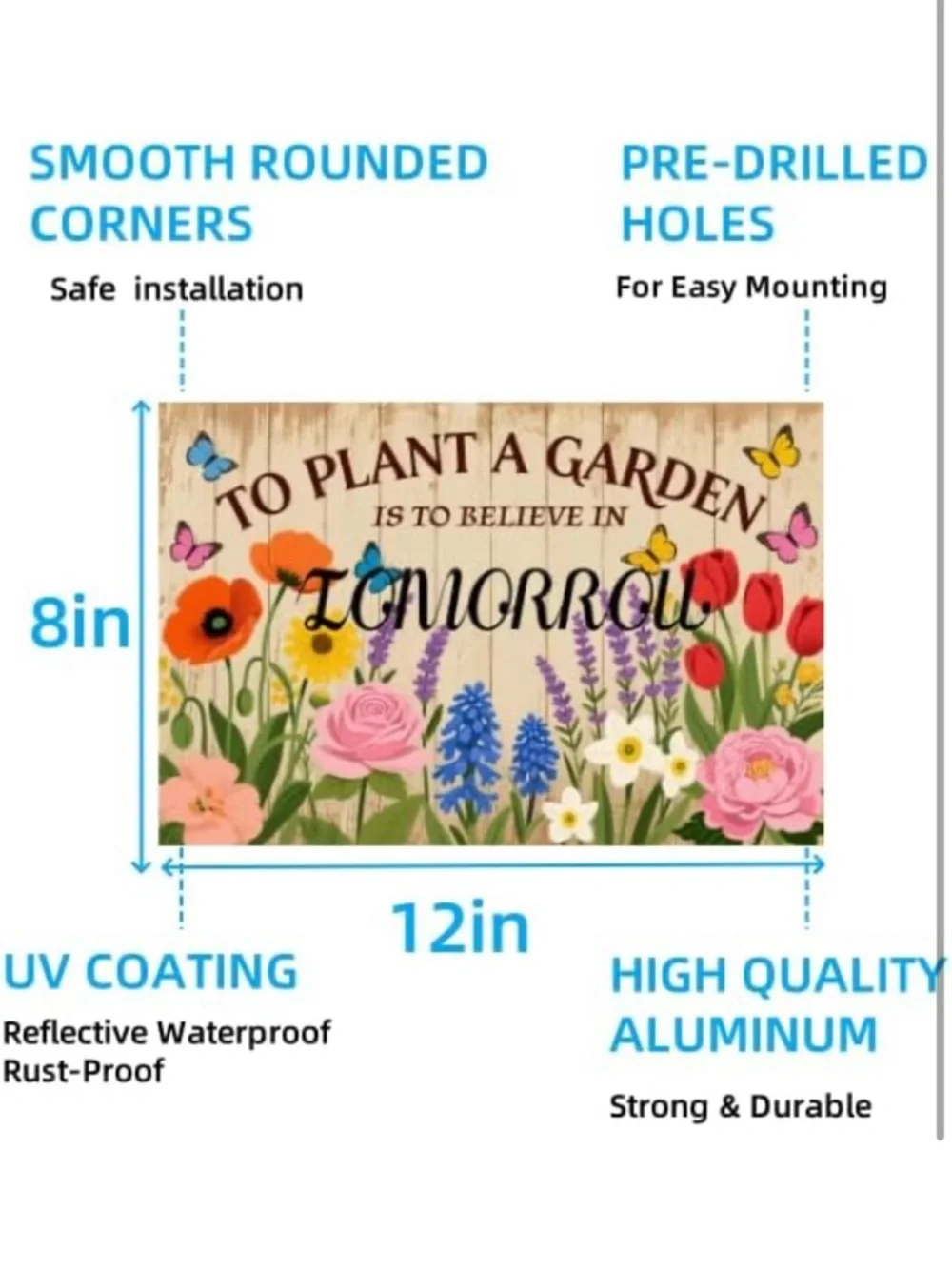 Garden metal Wall Art Sign